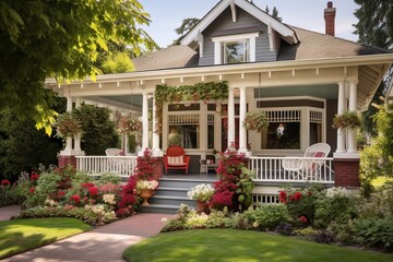 Welcome Home: Charming Family Abode with Inviting Front Porch and Lush Garden