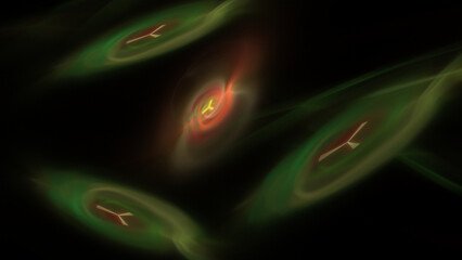 Sfondo nero con forme astratte colorate © Luciano Pierantoni