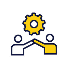 Teamwork icon isolate white background vector stock illustration.