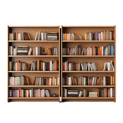 Modern Bookshelf On Transparent background