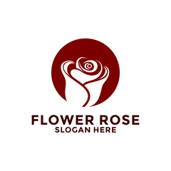 rose logo flower vector icon, rose logo template