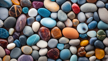 Fototapeta na wymiar colorful stones background generating by AI technology