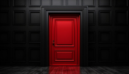red door in the night generating by AI technology - Powered by Adobe