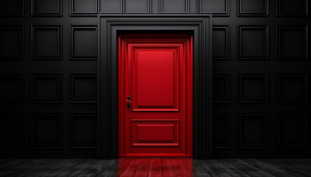 red door in the night generating by AI technology
