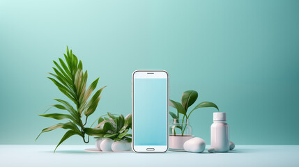 phone with palm leafs 