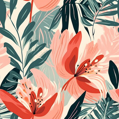 tropical plant print modern botanical abstract painting