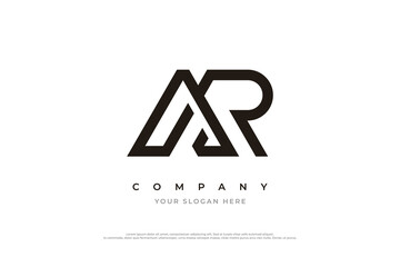Initial Letter AR Logo Design Vector