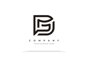Initial Letter GD or DG Logo Design Vector