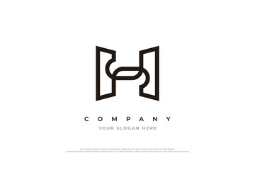 Initial Letter HS or SH Logo Design Vector