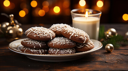 christmas cookies and chocolate HD 8K wallpaper Stock Photographic Image 