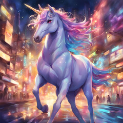 Obraz na płótnie Canvas A colorful unicorn illustration