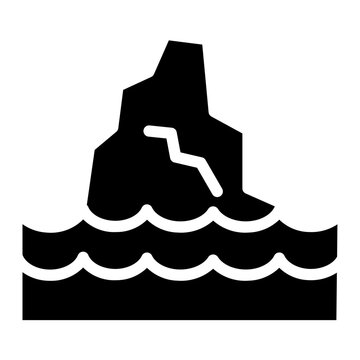 iceberg in sea glyph