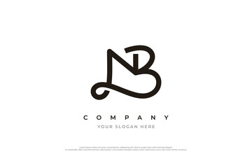 Initial Letter NB Logo Design Vector