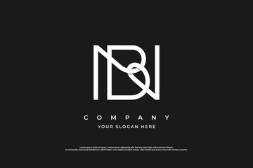 Initial Letter NB or BN Logo Design Vector - obrazy, fototapety, plakaty