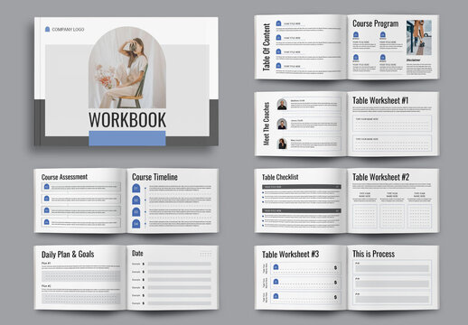 Complete Course Workbook Design Layout Template Landscape