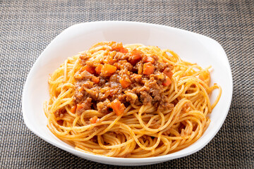 ミートソースパスタ(スパゲティ･ミートソース)。
