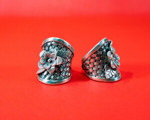 Beautiful luxury vintage handmade silver jewelry acessories, Craftsmanship silver product by silversmith