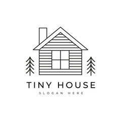 tiny house building architecture nature housing minimal logo design graphic vector