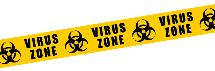 Biohazard tape PNG symbol. Biological hazard warning sign. Virus zone barrier tape. Transparent PNG illustration.