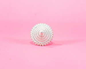 Hmong silver jewelry on black background, Handmade silver accessories