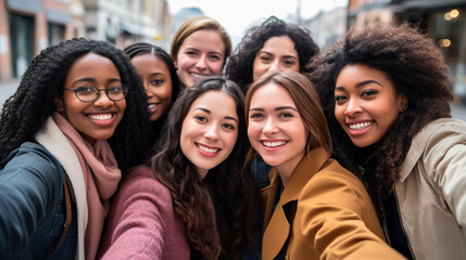 Women of different ethnicities and places of origin united.