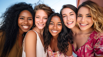 Women of different ethnicities and places of origin united.