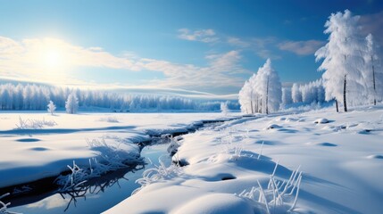 Beautiful snow landscape.