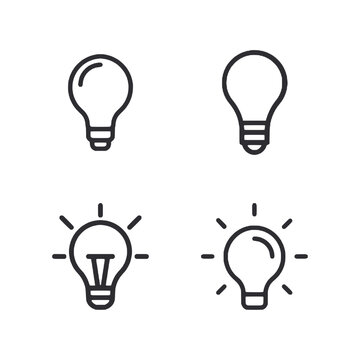 set of icon light bulb illustration