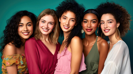 Obraz premium Women of different ethnicities and places of origin united.