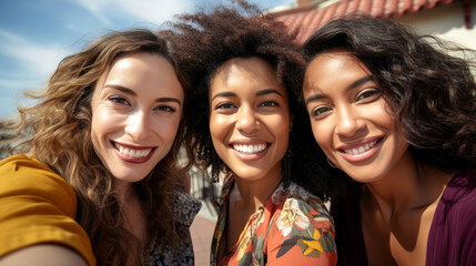 Fototapeta premium Women of different ethnicities and places of origin united.
