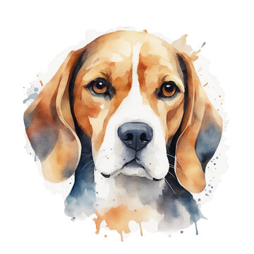 watercolour beagle