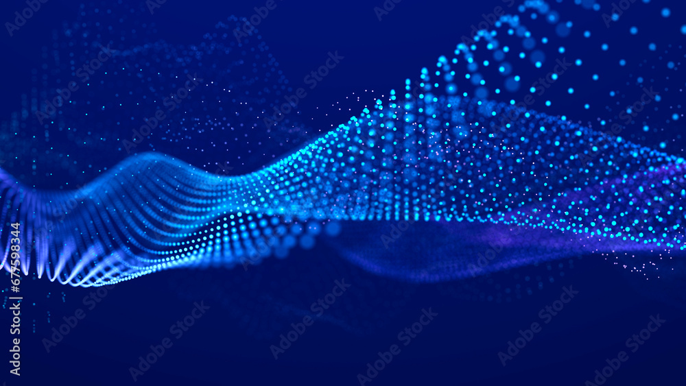 Aufkleber Abstract technology background. Big data digital code. Futuristic dots background. 3d rendering.