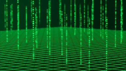 Obraz premium Digital background. Big data. Hacker concept. Abstract matrix. Computer generated many numbers. 3D rendering