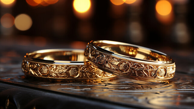 rings on the table HD 8K wallpaper Stock Photographic Image 
