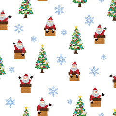 Cute Santa Claus and Christmas image pattern,