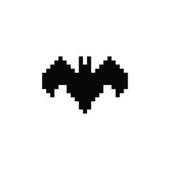 bat icon pixel, 8 bit on white background. element for design