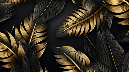 Luxury gold wallpaper. Black and golden abstract background