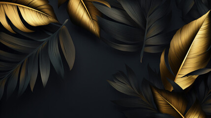 Luxury gold wallpaper. Black and golden abstract background