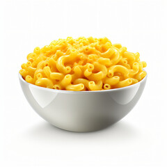 Macaroni and cheese isolated on transparent or white background