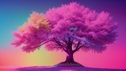 tree with colorful leaves generated ai