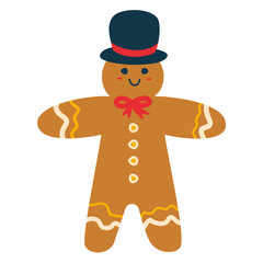 gingerbread man isolated on white