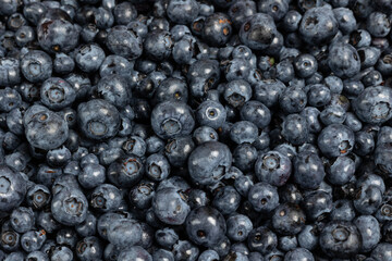 Ripe blueberries on a plate close-up