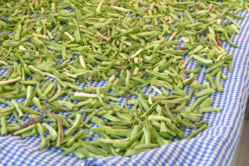 chopped green beans left to dry in the sun,