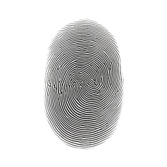 Fingerprint, transparent background, isolated image, generative AI