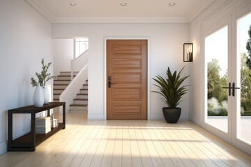 Interior home rendering, Front door.