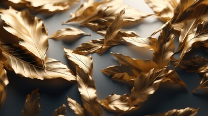 Golden leaves texture.