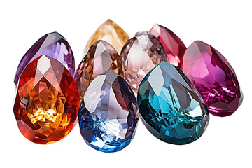 Fototapeta premium Bright gems transparent on PNG background. Generative Ai.
