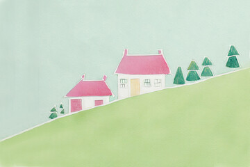 House on green grasses