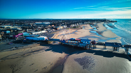 aerial view of the pier in blackpool 