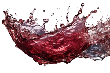 red wine splash, isolated on PNG Background. Generative Ai.